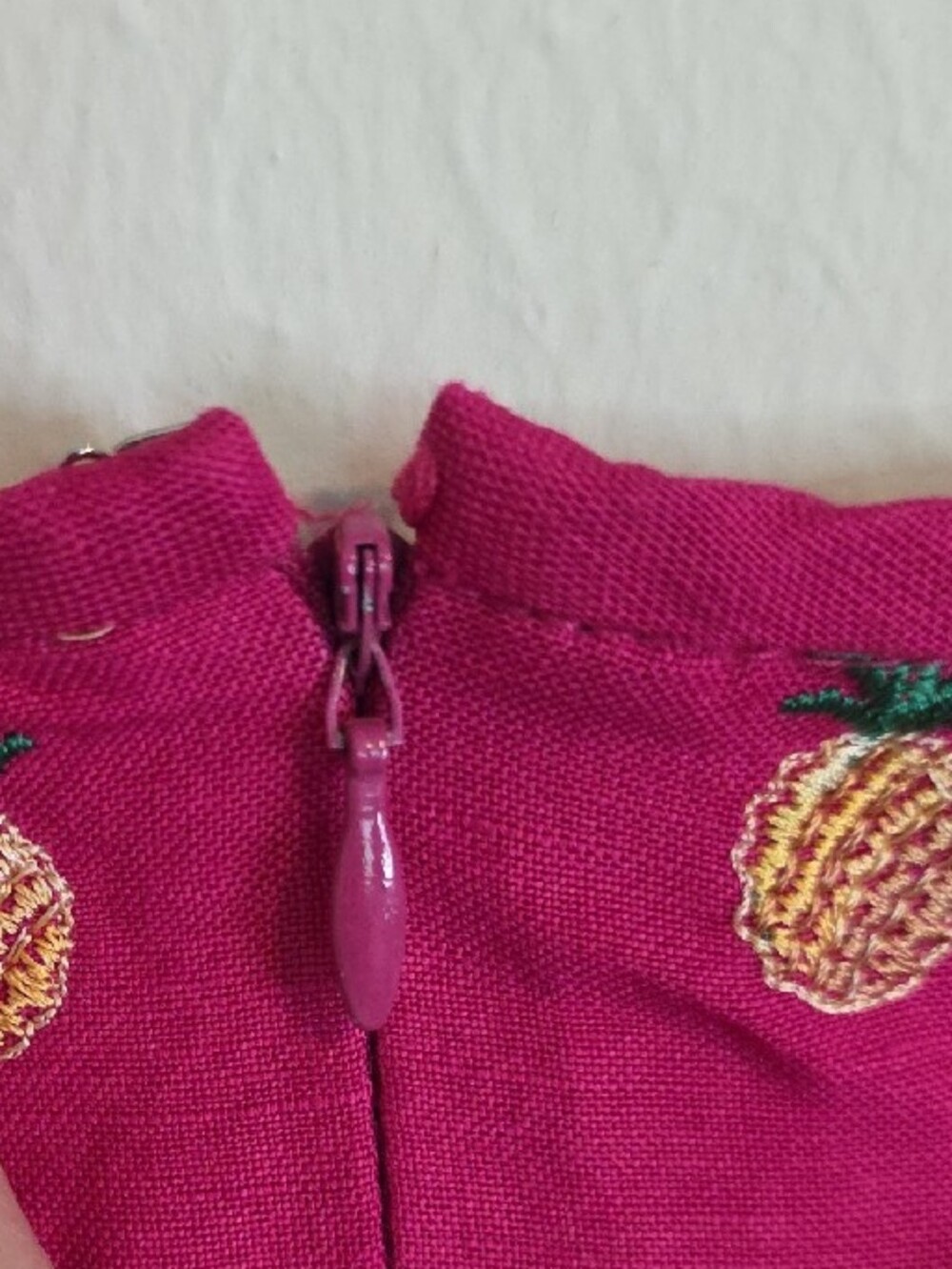 Talbots Hot Pink Pineapple Embroidered Shift Dress - Picture 6 of 6